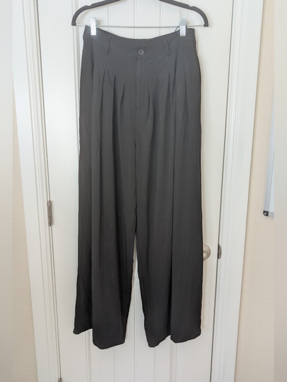 Mable Ultra Wide-Leg Black Pleated Trousers - 6